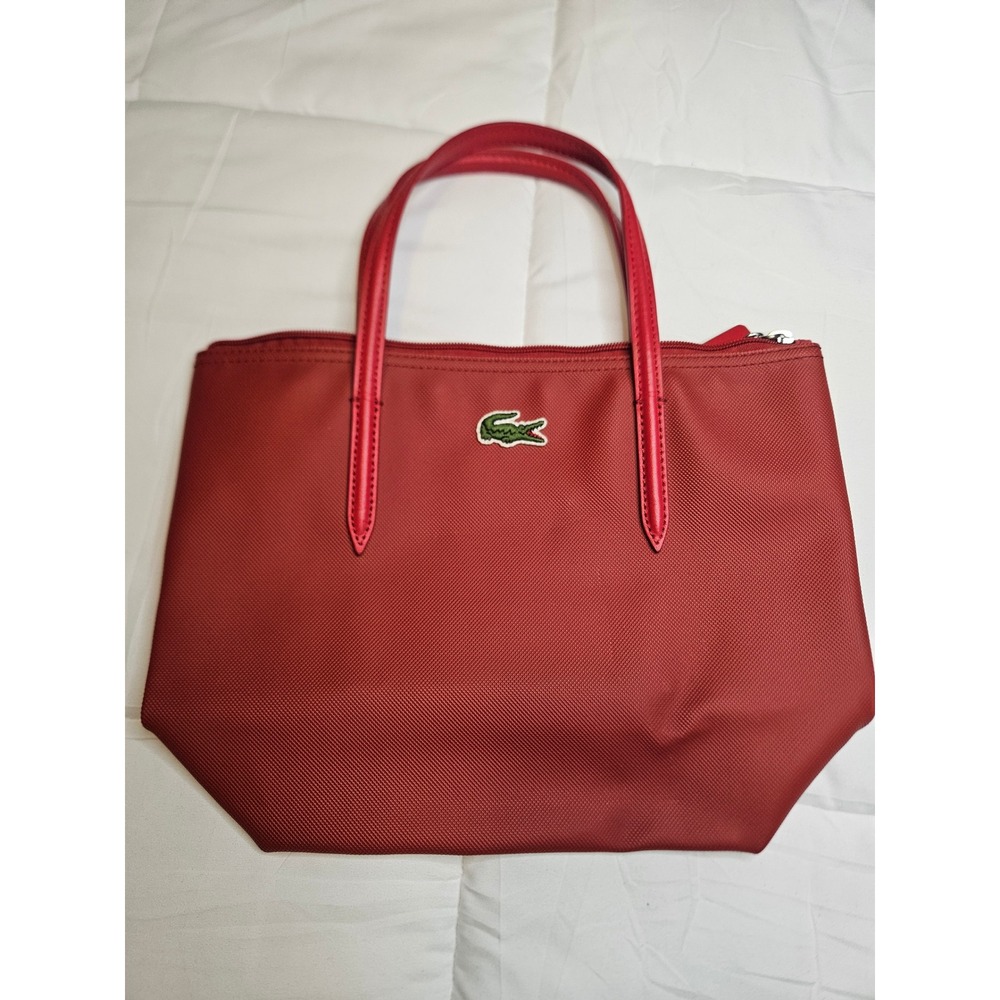 Lacoste L.12.12 Concept Red Petit Pique Zip Tote Bag